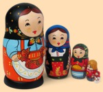 Матрёшка Девочка с ковшом (большая, 5 мест)