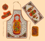 Кухонный набор Матрёшка 5-х предметный (лён)