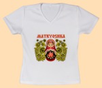 Футболка Матрёшка Хохлома (размер ХХS)